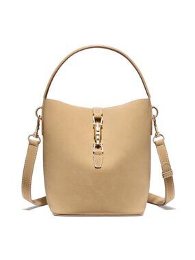 Vegan Leather Small Bucket Bag Crossbody Shoulder Handbag